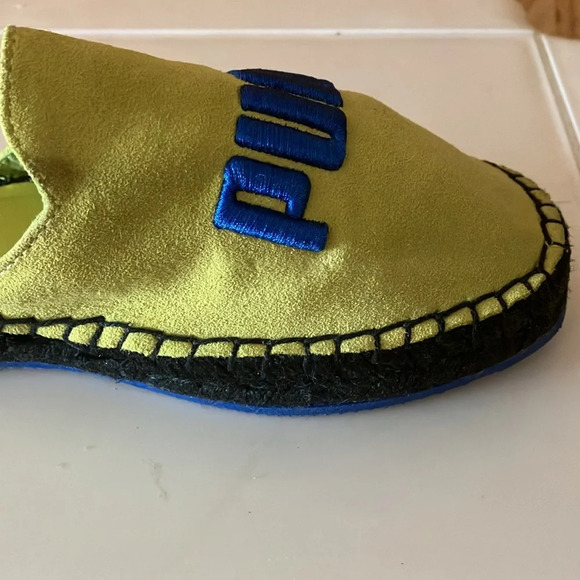 Puma Fendy Espadrille Slides Sulphur Spring/blue/black Slip on Sz 7 1/2 GUC - Picture 5 of 13